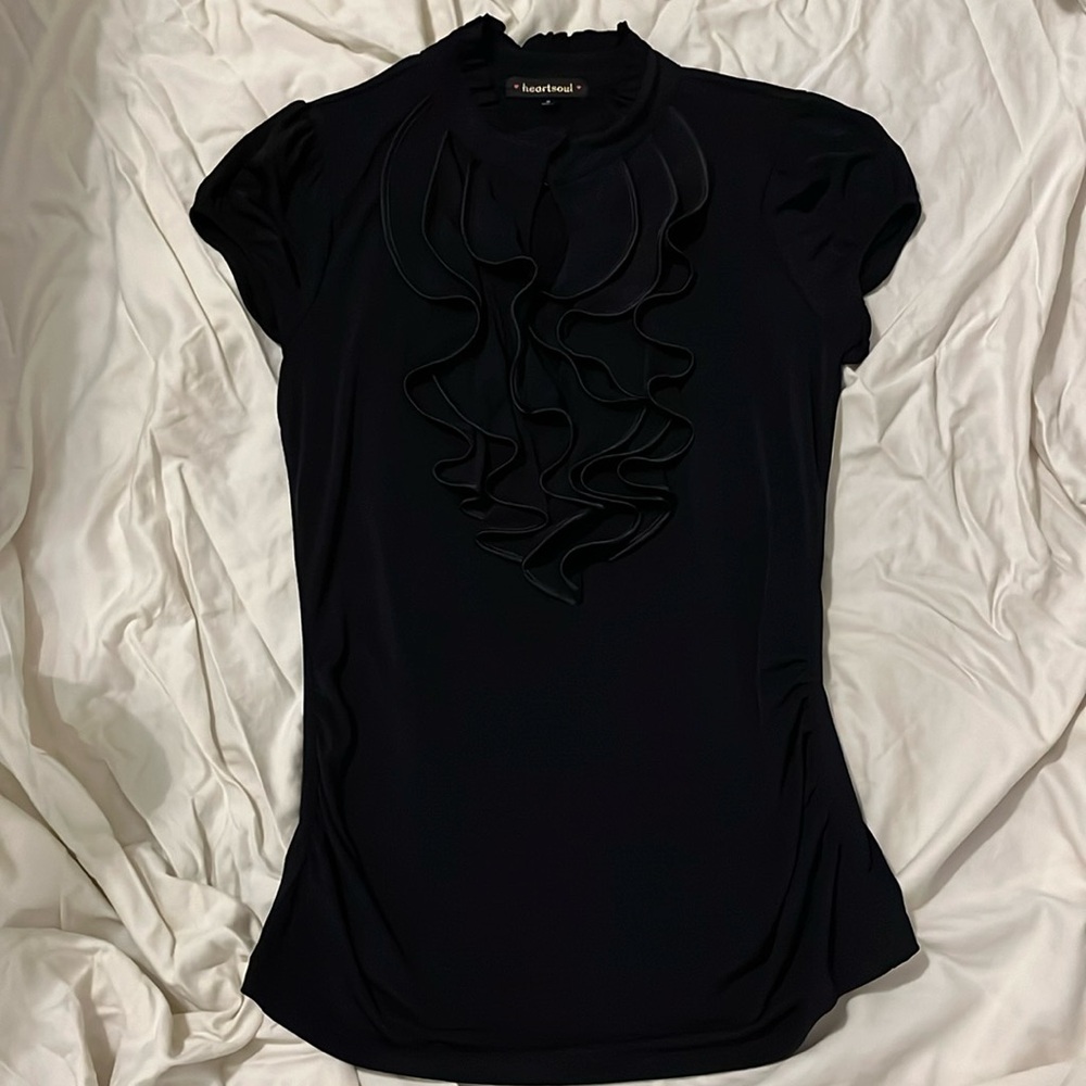 Heartsoul Blouse Ruffle Chest medium Black